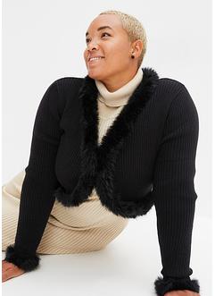 Cardigan med fuskpäls, BODYFLIRT