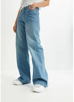 Wide Leg Jeans, Mid Waist med stretch, bonprix