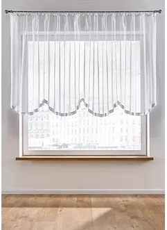 Transparent vågig kappa med satinband och återvunnen polyester, bonprix