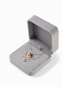 Set med halsband prytt med zirkonstenar (2 delar), bonprix