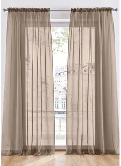 Enfärgade gardiner i återvunnen polyester (2-pack), bonprix