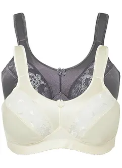 Avlastande BH utan bygel, med vadderade axelband (2-pack), bonprix