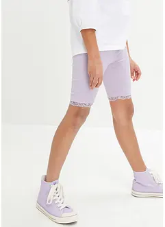 Cykelbyxa med spets för barn (2-pack), ekologisk bomull, bonprix