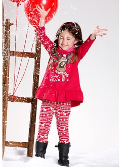 Juligt set med topp + leggings i ekologisk bomull för barn (2 delar), bonprix