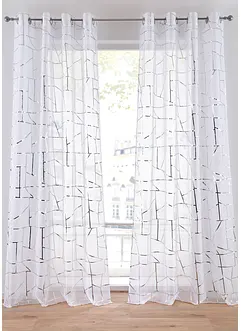 Gardin med glansigt mönster (2-pack), bonprix