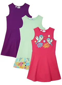 Jerseyklänning  (3-pack), ekologisk bomull, bonprix