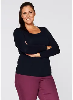 Figurnära topp med långa ärmar, bonprix