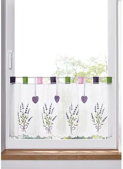 Cafégardin med lavendelbroderi, bonprix