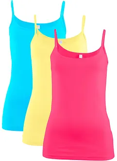 Linne med smala axelband och bomull (3-pack), bonprix