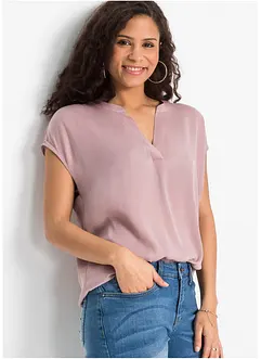 Ledig satinblus med överskurna ärmar, bonprix