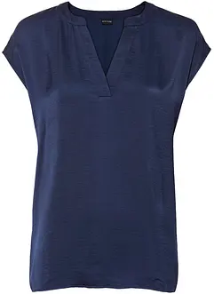 Ledig satinblus med överskurna ärmar, bonprix