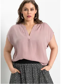 Ledig satinblus med överskurna ärmar, bonprix