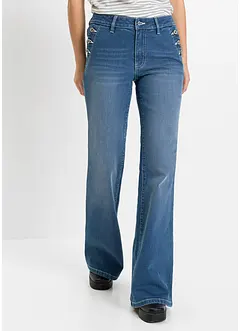 Bootcut Jeans Mid Waist, ekologisk bomull, bonprix