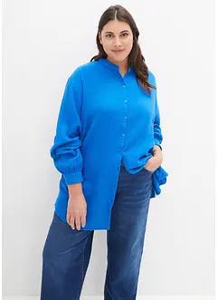 Oversize-muslinblus i bomull, lång modell, bonprix