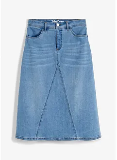 Stretchig jeanskjol, High Waist, bonprix