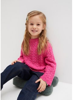 Hålmönstrad tröja för barn, bpc bonprix collection