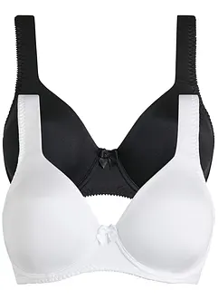 T-shirtbehå med bygel och glansigt material (2-pack), bonprix