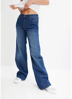 Wide Leg Jeans, Mid Waist, Stretch, bonprix