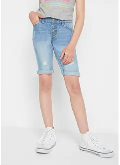Stretchiga jeansshorts med medelhög midja för barn, bonprix