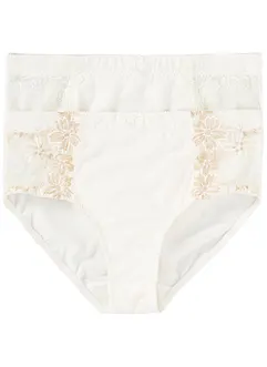 Formande trosa med broderi (2-pack), bonprix