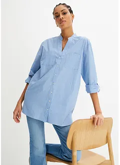 Lång blus med uppvikta ärmar, bonprix