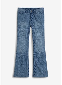 Utsvängda jeans i mönstermix, RAINBOW
