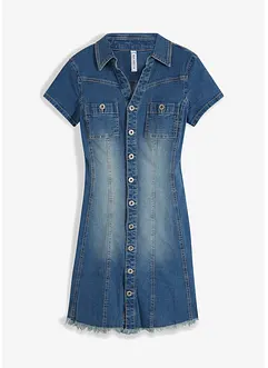 Jeansklänning med knappar, bonprix