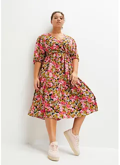 Mellanlång klänning av viskosmix, bonprix