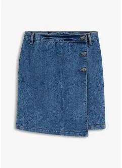 Denimkjol med omlottlook, bonprix