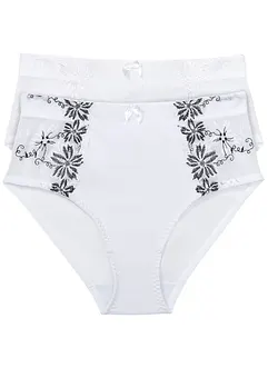 Formande trosa med broderi (2-pack), bonprix
