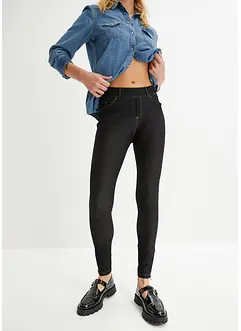 Leggings med jeanslook och dragkedja, bonprix