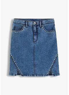 Minijeanskjol med nitar, bonprix