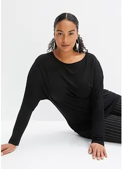 Långärmad topp av mjuk viskosmix, bonprix