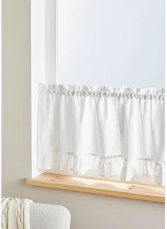 Cafégardin av ekologisk bomull med rysch, bonprix