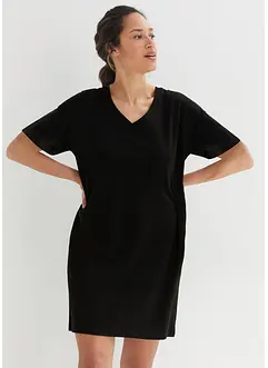 T-shirtklänning i oversizemodell med V-ringning (2-pack), bonprix