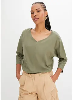 Topp med 3/4-ärmar och ekologisk bomull, bonprix