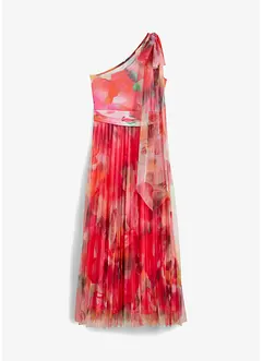 One shoulder-klänning med plisserad tyllkjol, bonprix
