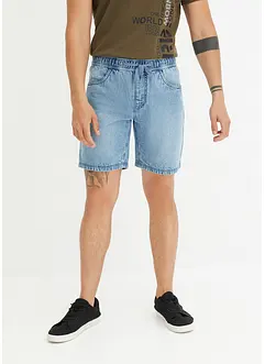 Långa jeansshorts i dra-på-modell, regular fit, John Baner JEANSWEAR
