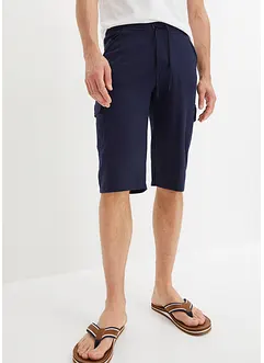 Långa trikåbermudas med cargofickor, ren bomull, Regular Fit, bonprix