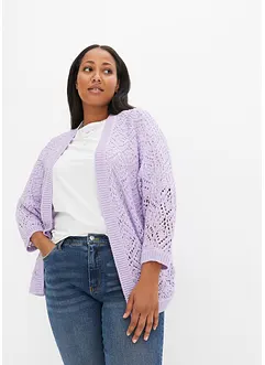 Öppen hålmönstrad cardigan, bonprix