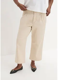 Wide Leg Jeans, hög midja, resårlinning, bonprix