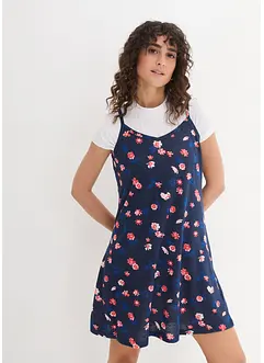 Jerseyklänning med blommönster, bonprix