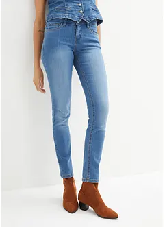 Stretchiga stuprörsjeans med medelhög midja, bonprix