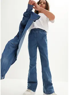 Utsvängda jeggings med medelhög midja för barn, bonprix