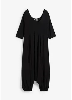 Jumpsuit med harembyxa, halvlång ärm, bonprix