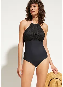 Formande baddräkt med spets och medelhög, formande effekt, bonprix