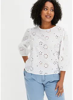 Blus med hålmönster, bonprix