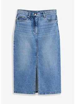 Jeanskjol med slits, bonprix