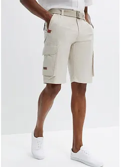 Cargoshorts med resårmidja och skärp, Regular Fit, bonprix