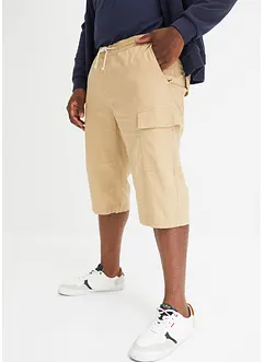 Cargobermudas med linne, Regular Fit, bonprix